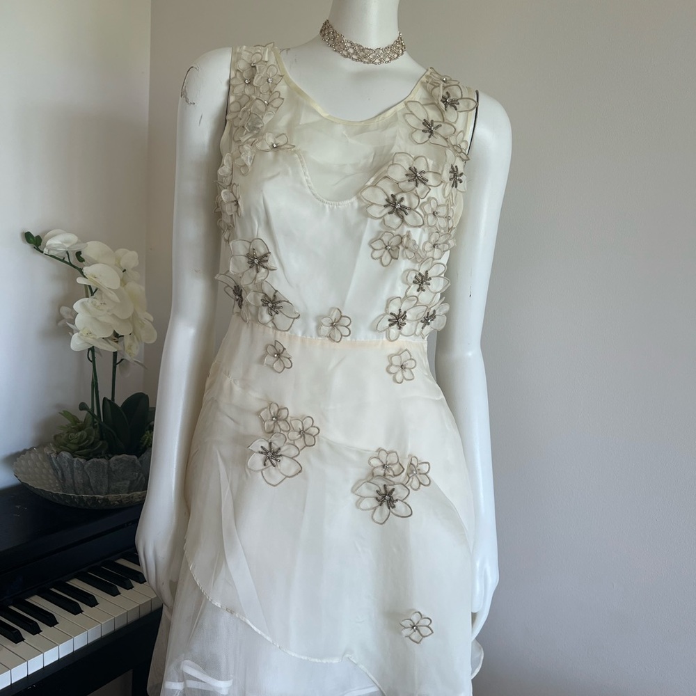 Elegant Floral Embroidered Dress